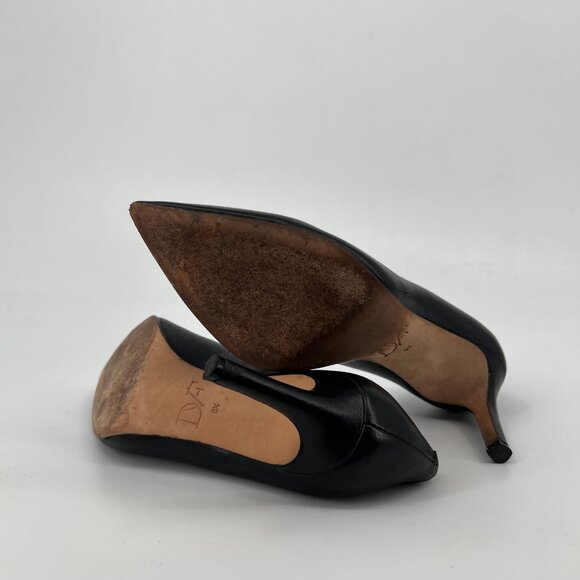 Diane Von Furstenberg Black Pointed Toe Stiletto Heels | Size 8.5 - Picture 3 of 5